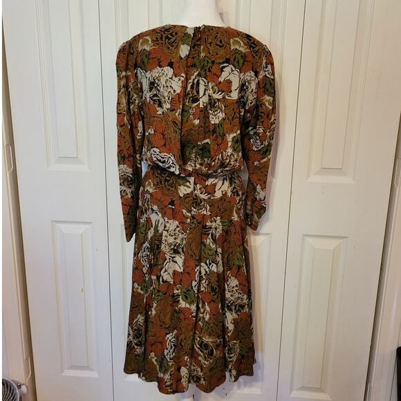 Caron Petite Chicago, 8 | Vintage 70s Floral Cowl Neck Flowy Dress - Picture 2 of 6